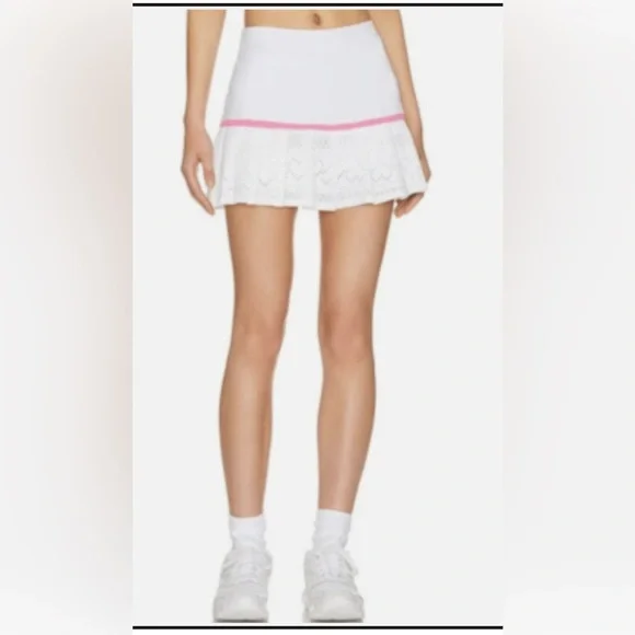 Eleven Venus Williams Devotion Skort Tennis Skirt White Hearts Pink Stripe M NWT - Picture 2 of 13